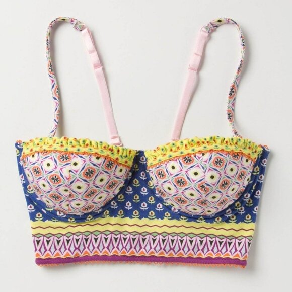 Anthropologie Colorful Pinkerton Bra Removeable Straps Pattern Underwire Sz 34B - Picture 9 of 9